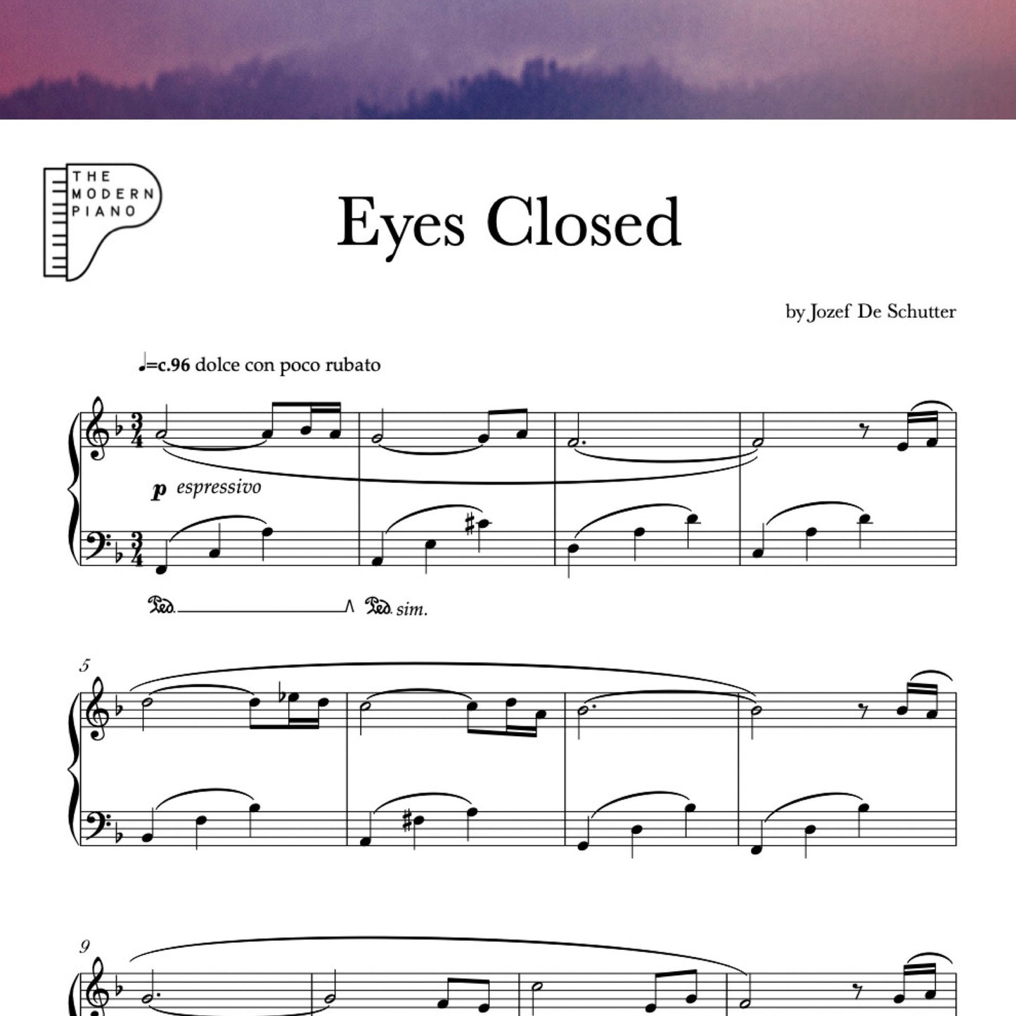 Eyes Closed [Sheet Music Download]